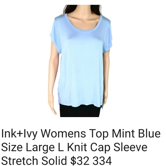 👚INK & IVY silky blue tshirt - Picture 2 of 3